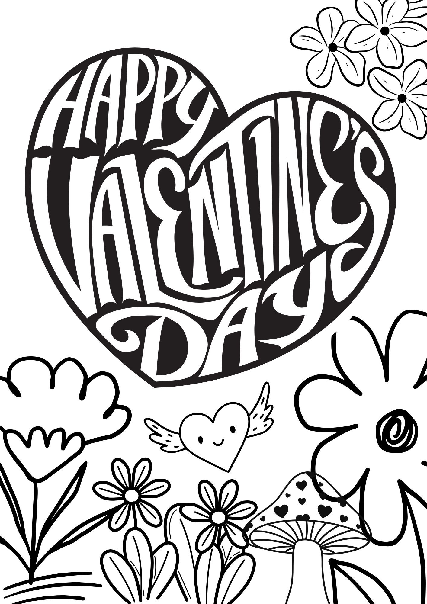 Spread the Love: Printable Valentine's Day Coloring Pages for Adults ...